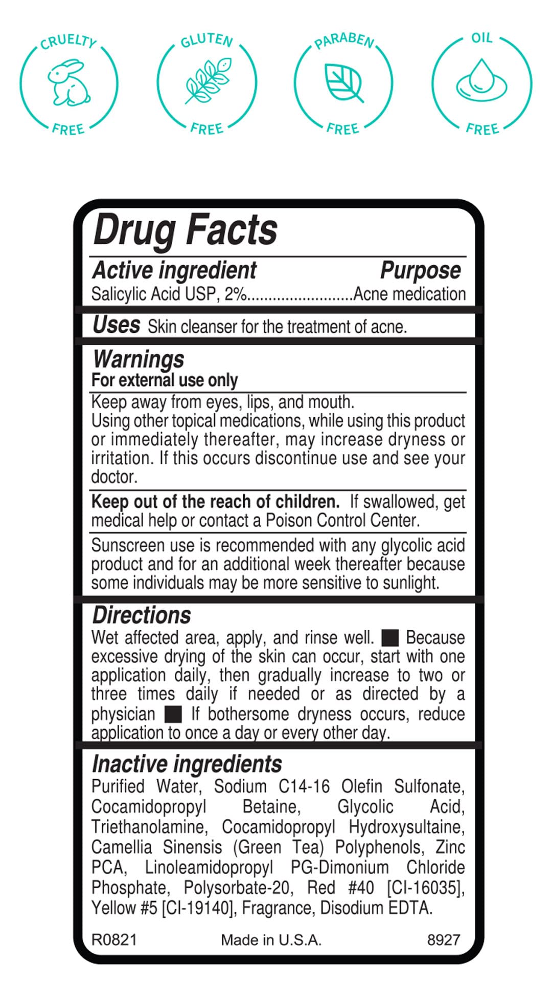 Replenix Gly-Sal Deep Pore Acne Face Wash, 6.7 Fl Oz, Non-Oily Medical-Grade 5% Glycolic & 2% Salicylic Acid Facial Cleanser for Acne-Prone Skin