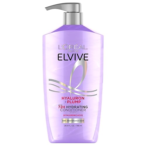 L'Oreal Paris Elvive Hyaluron Plump Hydrating Conditioner for Dehydrated, Dry Hair Infused with Hyaluronic Acid Care Complex, Paraben-Free, 26.5 Fl Oz