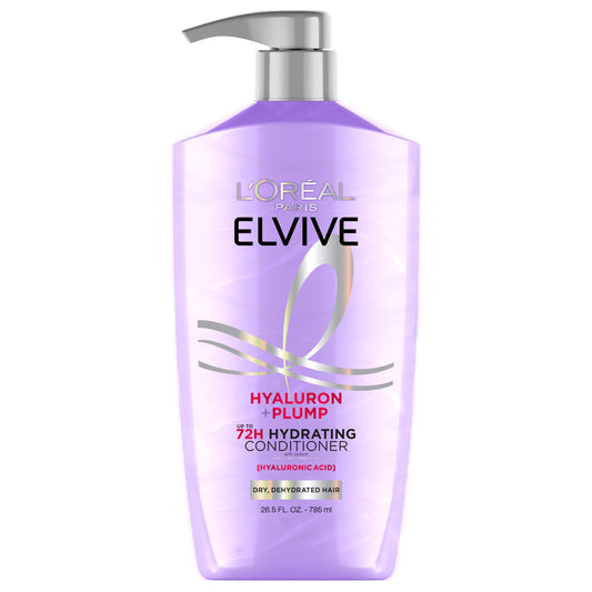 L'Oreal Paris Elvive Hyaluron Plump Hydrating Conditioner for Dehydrated, Dry Hair Infused with Hyaluronic Acid Care Complex, Paraben-Free, 26.5 Fl Oz Beauty & Personal Care L'Oreal Paris