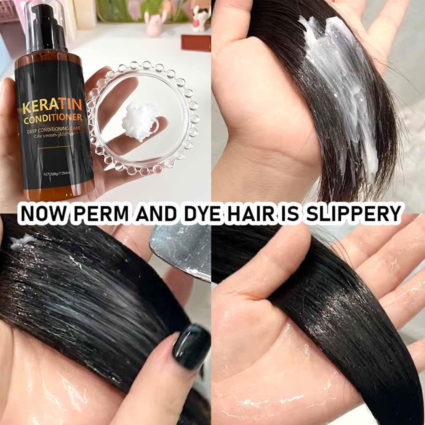 Keratin Shampoo and Conditioner Set,Deep Cleansing Repairs Keratin Hair Mask Deep Conditioner, Anti Frizz, Thinning Hair Formula,Collagen Enriched