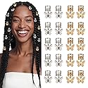 20Pcs Gold Silver Butterfly Cuffs for Women's Braids, Dreadlocks - Aluminum Rings, Adjustable Metal Clips, Hair Decorations