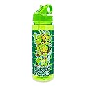 Silver Buffalo Teenage Mutant Ninja Turtles Water Bottle With Flip-Up Straw | BPA-Free Plastic Sports Jug | Holds 20 Ounces