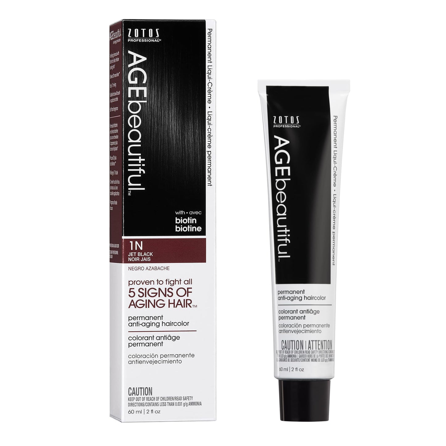 AGE beautiful Permanent Hair Color Dye Liqui Creme | 100% Gray Coverage | Anti-Aging Haircolor | Biotin for Thicker, Fuller Hair | Professional Salon