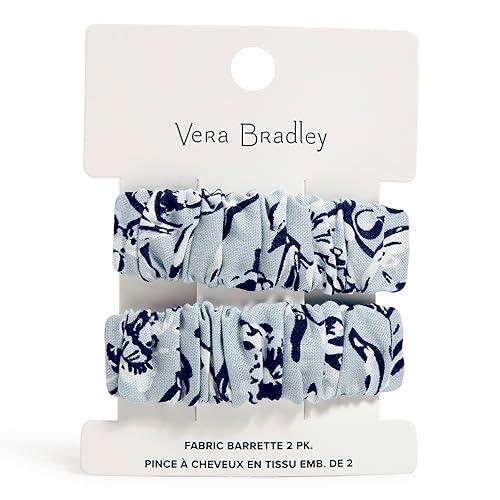 Vera Bradley Women's Hair Clip Set of 2 Hair Accessory, Perennials Gray, One Size