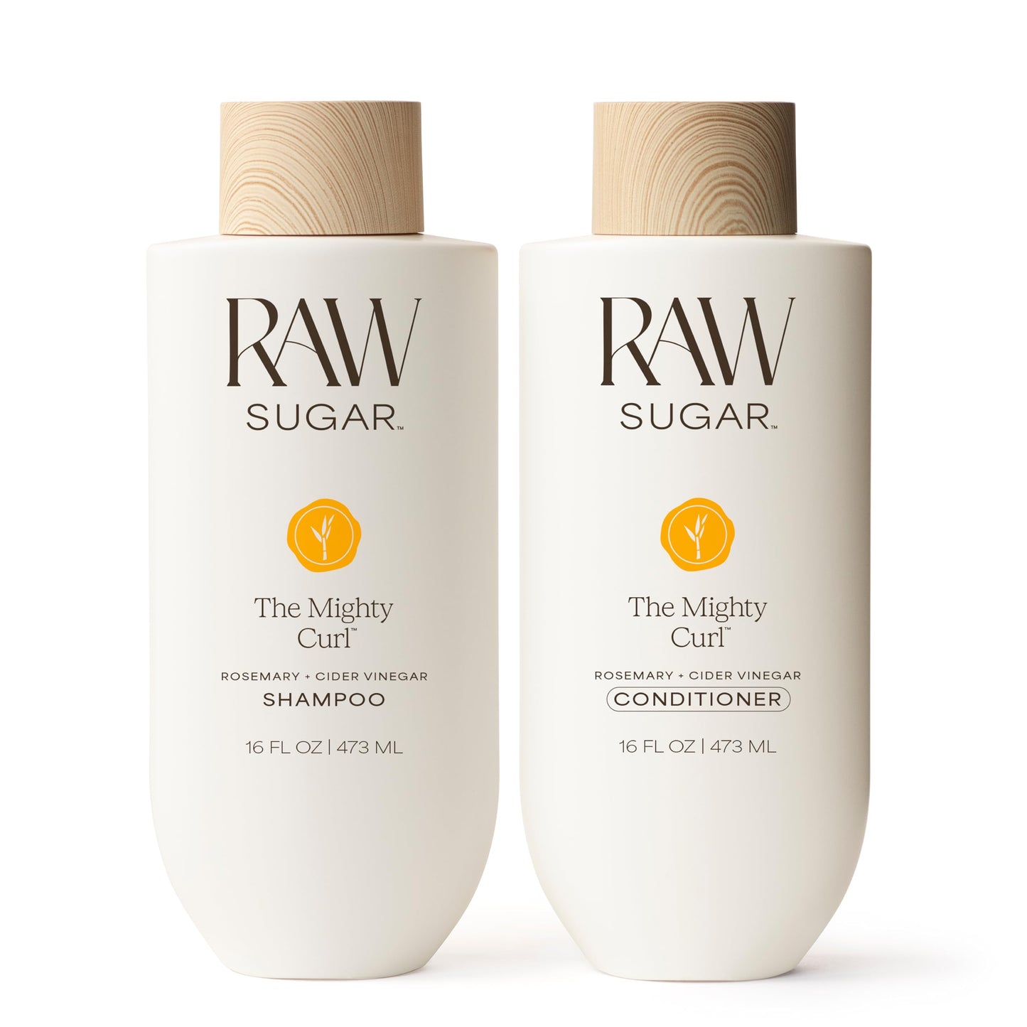 Raw Sugar Shampoo and Conditioner Set, The Mighty Curl Hair Care Duo, 16 Fl Oz (2 Products) Boosts Curls, A Revitalizing Haircare Bundle, Without