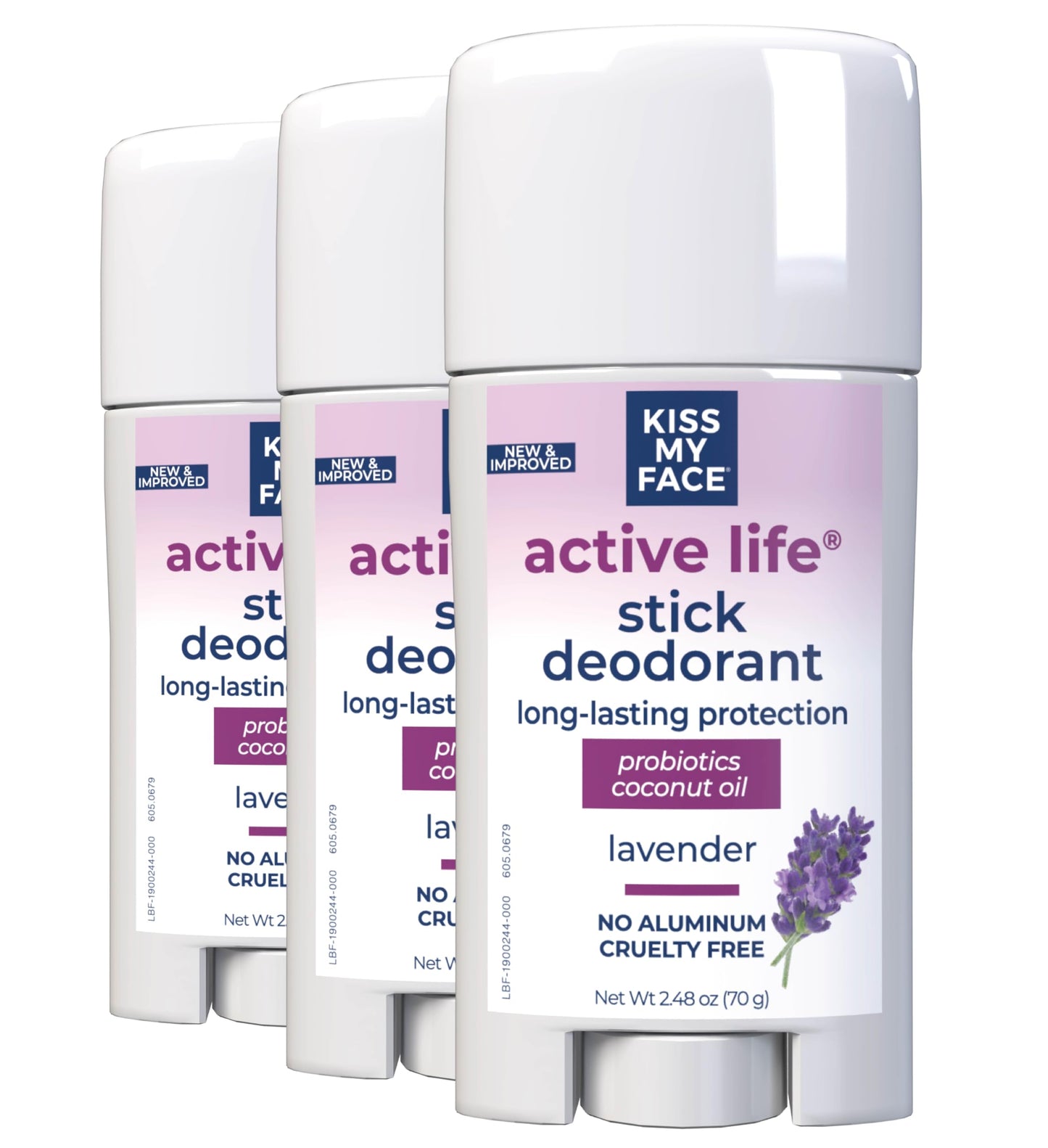 Kiss My Face Active Life Deodorant Contains Naturally Derived Ingredients, 72 Hour Odor Control | Deodorant for Women and Men, Aluminum Free