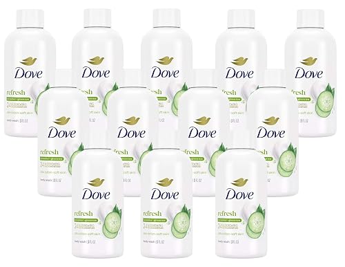 Dove Refresh Body Wash Cucumber & Green Tea, 3 Ounces (Pack of 12)