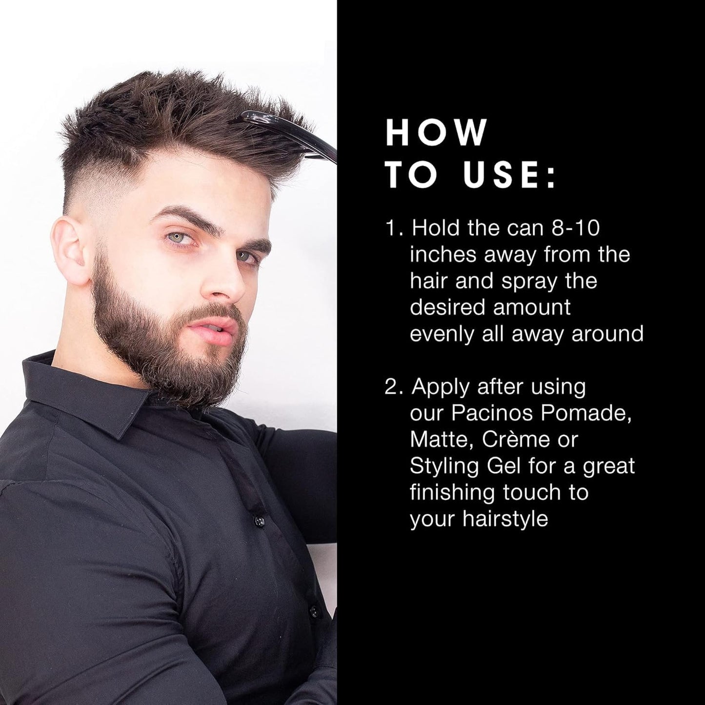 Pacinos Final Touch Hairspray - Anti-Frizz, Firm Hold, Flexible, Fast Drying and Flake Free Aerosol - Add Volume, Texture and Strength to your