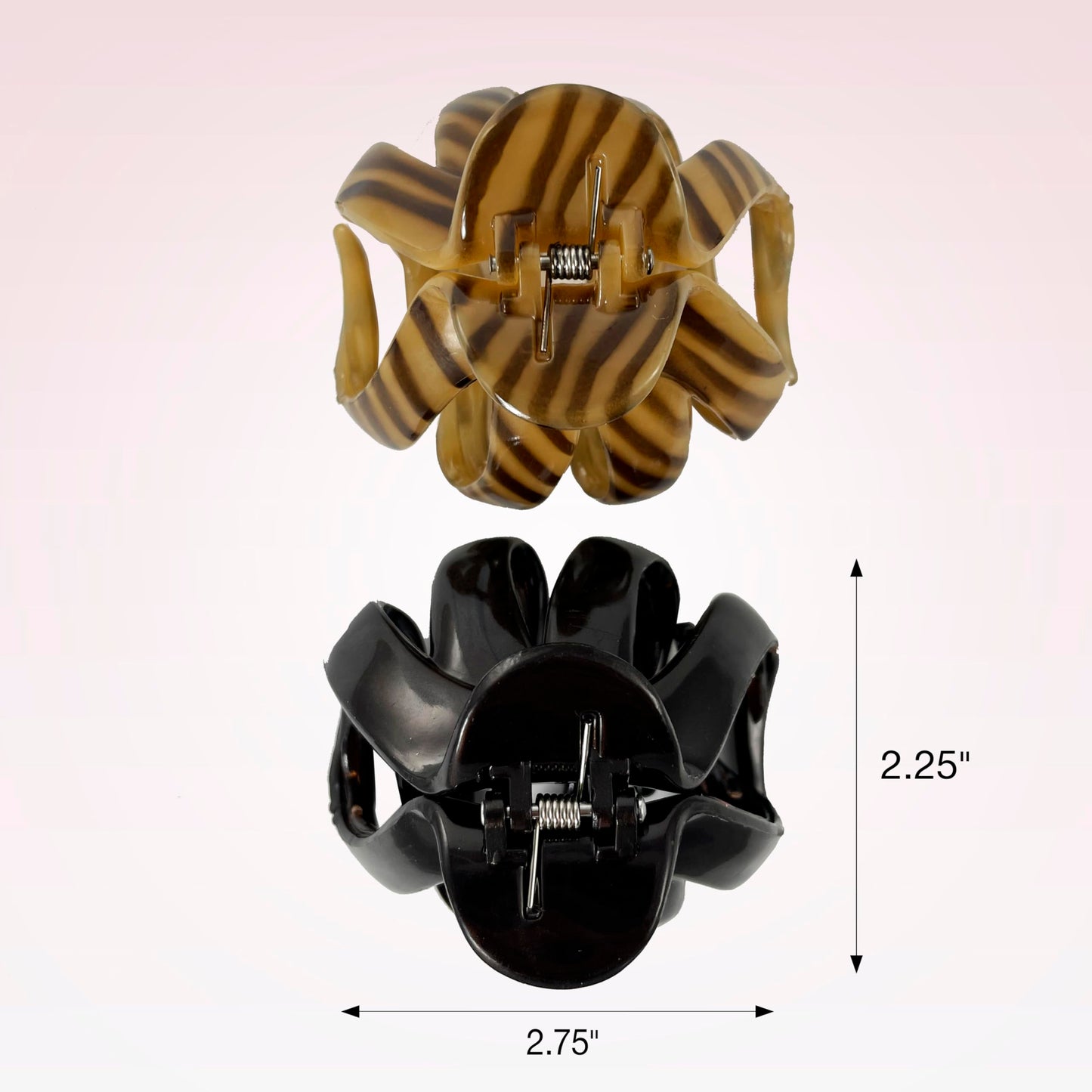 Scunci by Conair jaw claw clips - hair accessories for women - claw clips for thick hair - claw clip - Black & Tortoise- 2 Count