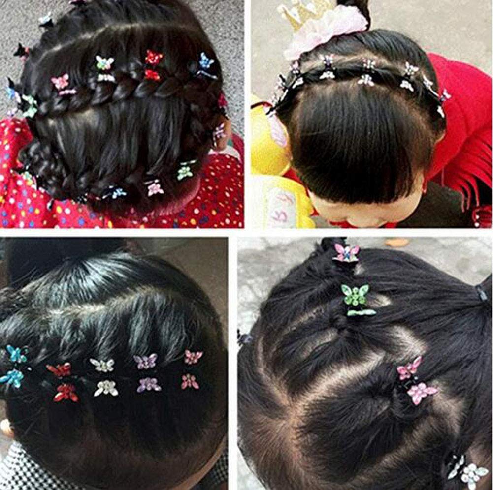 Suoirblss 30PCS Multicolored Mini Claw Hair Clips Crystal Rhinestone Barrette Hair Claw Clip Hair Bangs Pin Hair Accessories