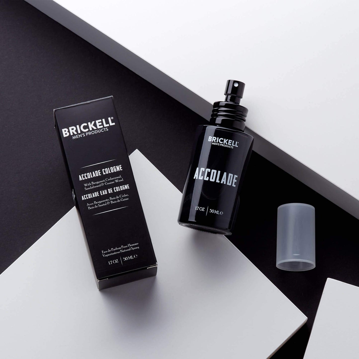 Brickell Men's Accolade Cologne for Men, Italian Bergamot, Cedarwood, Sandalwood, Lemon, and Guaiac Wood Scent, Natural and Organic, 1.7 Ounces