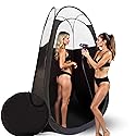 KobbTan Large Deluxe Spray Tan Tent - Pop Up Tent Portable Tanning Booth with Carry Case - Clear Window for Perfect Spray Tanning - Extraction Fan