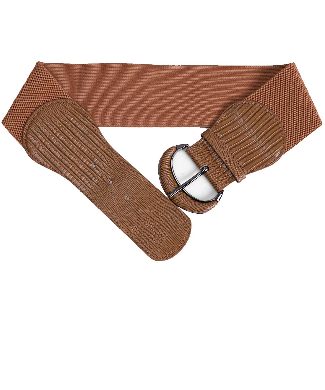 Yuni Sophy 3 pieces of women's wide belts, waist belts, leather elastic belts, ladies dresses, decorative belt hooks (khaki, Large)