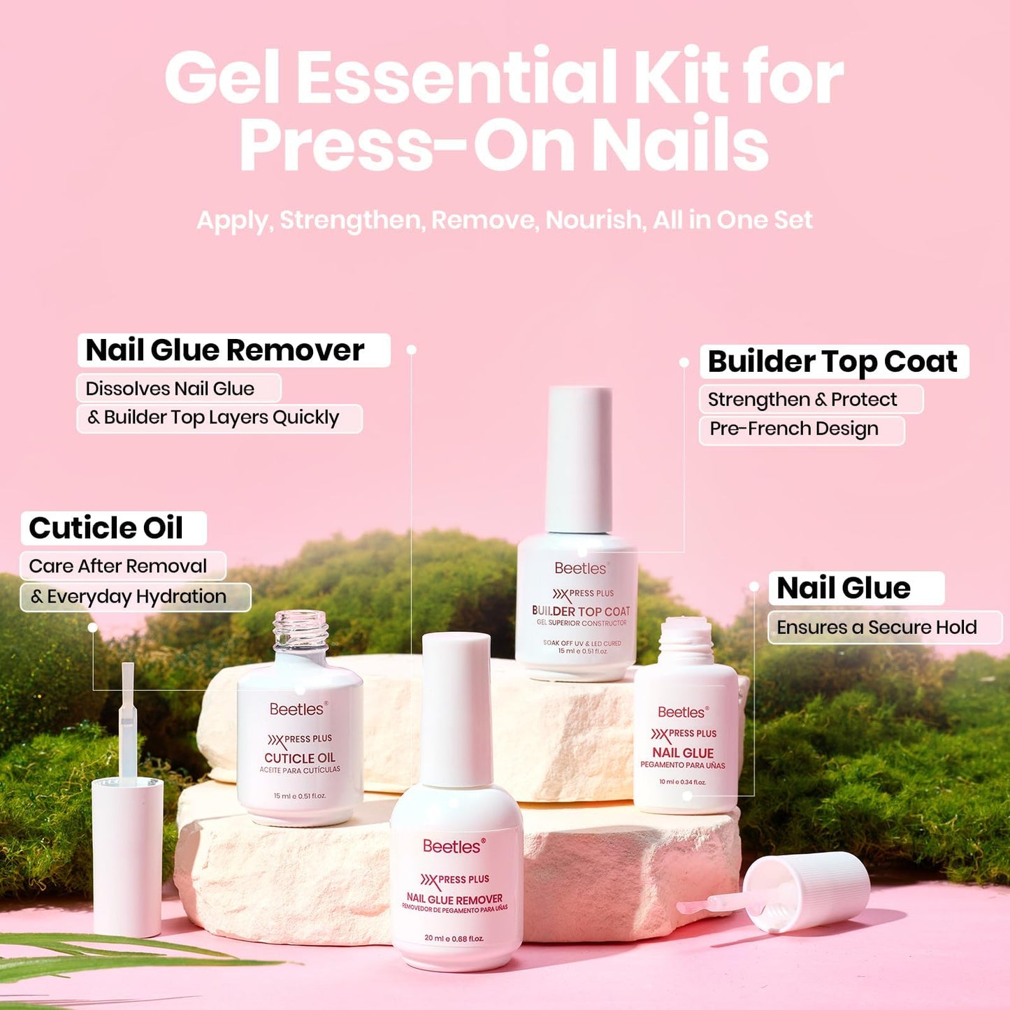 Beetles Short Square French Tip Press on Nails：Brown French Press ons Extra Short Gel Nail Tips Square 60 PCS 15 Sizes Pre-Shaped Reusable False Nails Beauty and Personal Care beetles Gel Polish