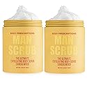 Body Prescriptions Men’s Exfoliating Body Scrub - Ultimate Skin Cleansing Wash in Jar with Twist-Top Lid, For All Skin Types, 21 Ounce (Pack of 2)