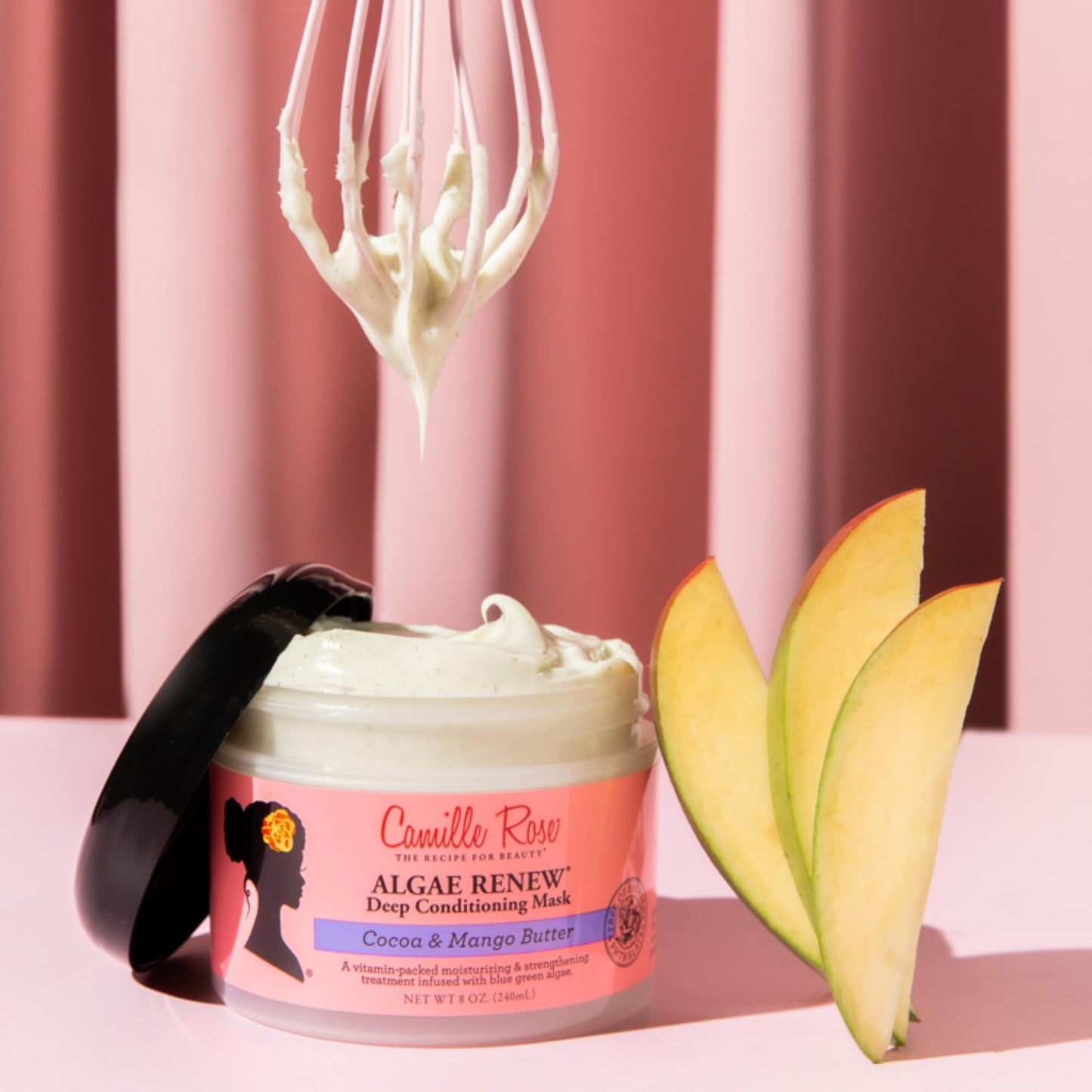 Camille Rose Algae Renew Deep Conditioning Hair Mask with Peppermint, Blue Green Algae & Mango Butter, to Strengthen and Moisturize, for All Hair