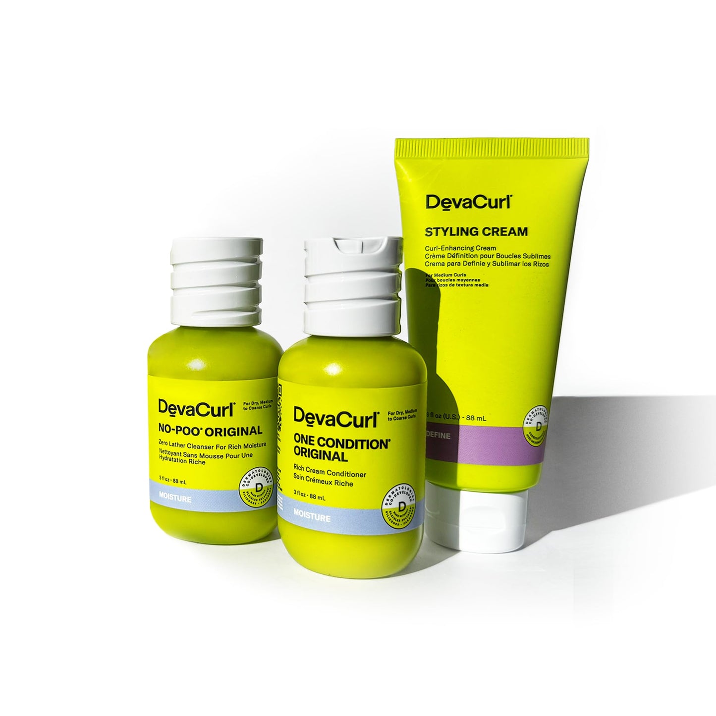 DevaCurl OG Kit | Original Curl Routine | No Poo Original | One Condition Original | Styling Cream | Travel Sizes