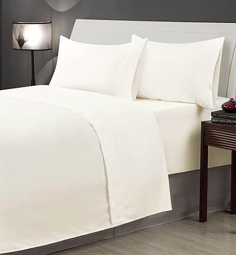 Harper Lane Solid White 4-Piece Sheet Set Queen