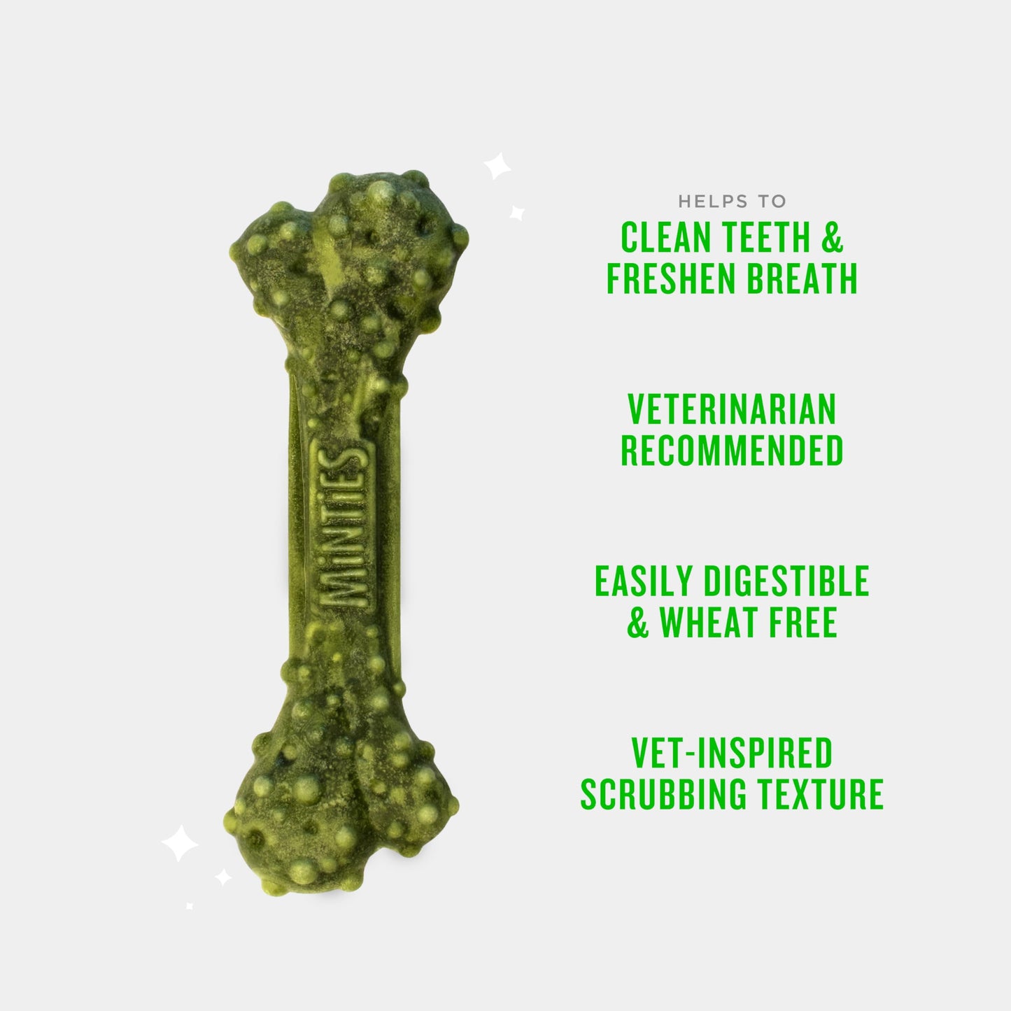 Minties Dental Chews for Medium Dogs (60 Count) – Vet-Recommended Treats Clean Teeth, Freshen Breath, Remove Plaque & Tartar