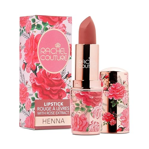 Rachel Couture Matte Lipstick with High Impact Color | Vegan & Cruelty Free | Infused with Rose Extract - 0.12 Oz - Henna