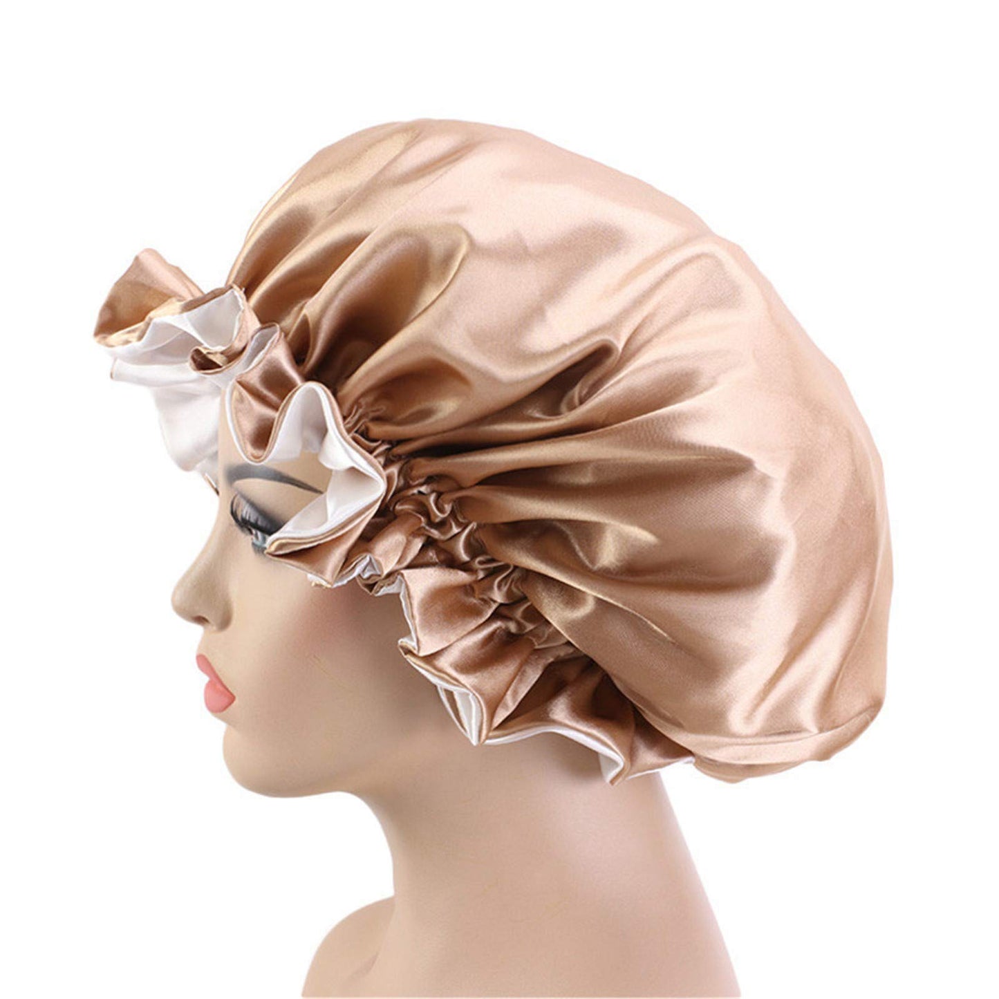 Large Size Satin Bonnet Day Night Sleep Cap for Women Double Layer Head Wrap Hair Accessories Beauty and Personal Care Qianmome