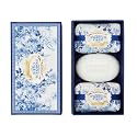 Portus Cale Gold & Blue Collection Fragranced Soaps Set (3 x 150g) luxury Floral Aroma Pink-Pepper and Jasmine Paper Wrap