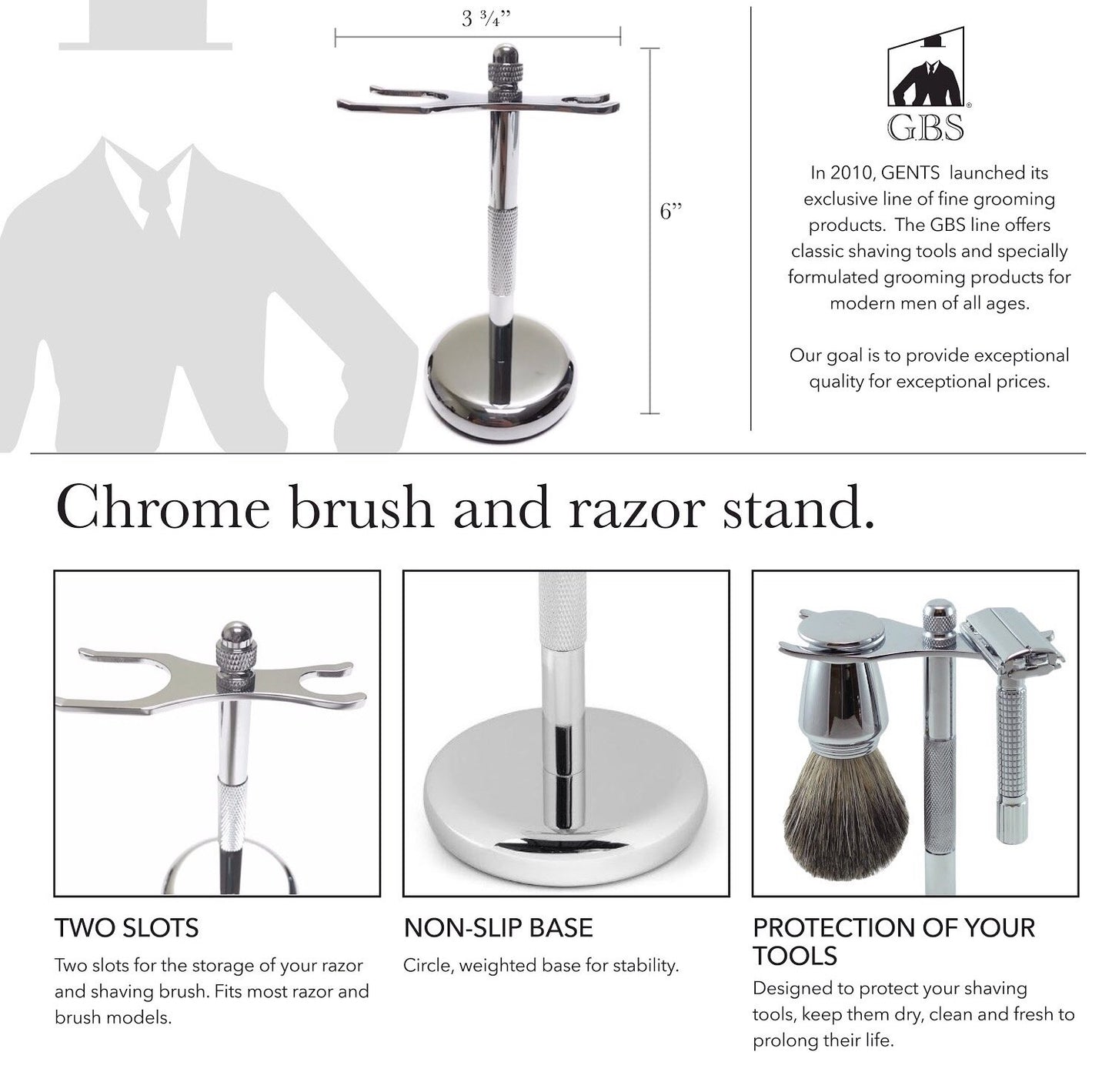 GENTS Ultimate Wet Shaving Kit for Men with 5 Blade Compatible Razor, Badger Brush, Stainless Steel Bowl and Dual Stand, Ivory Beauty and Personal Care G.B.S