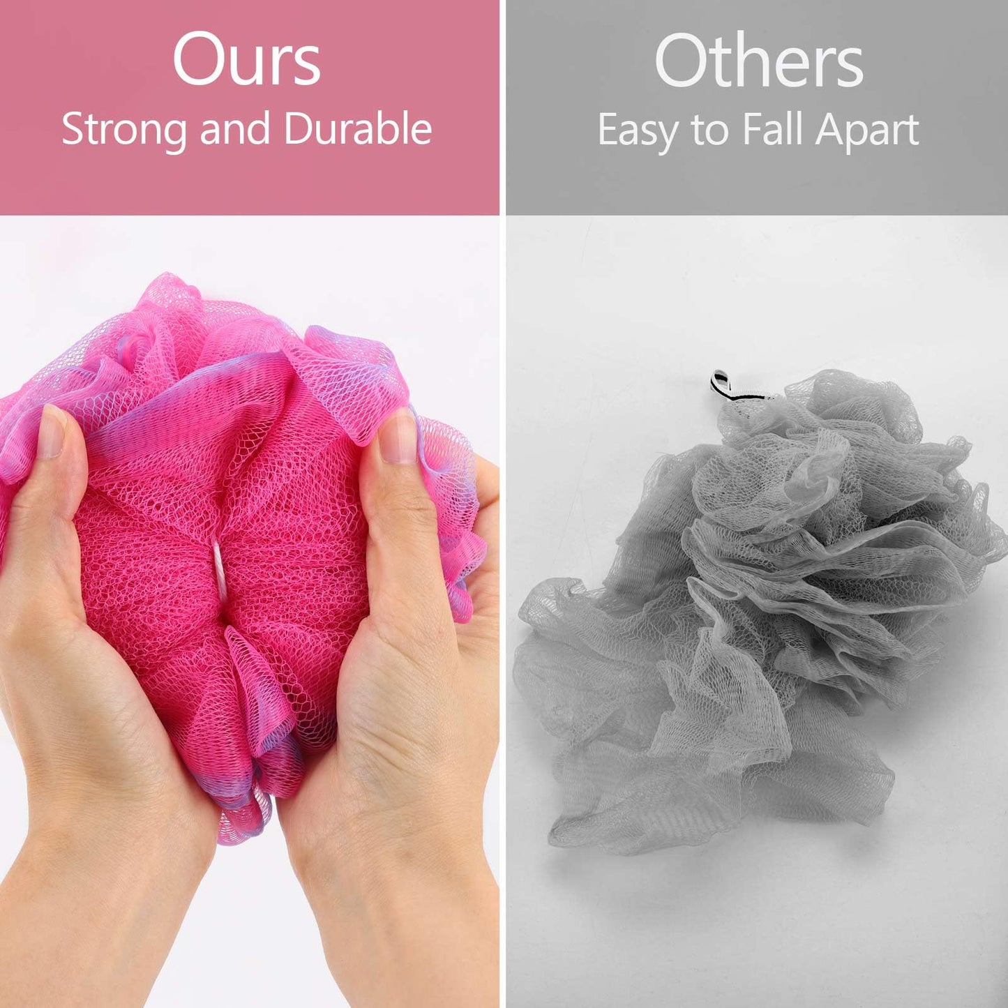 BTYMS 75g/Pc Large Loofahs Shower Sponge, Exfoliating Body Scrubber Shower Scrunchies Mesh Pouf Bath Sponges - Pack of 6 Beauty and Personal Care BTYMS