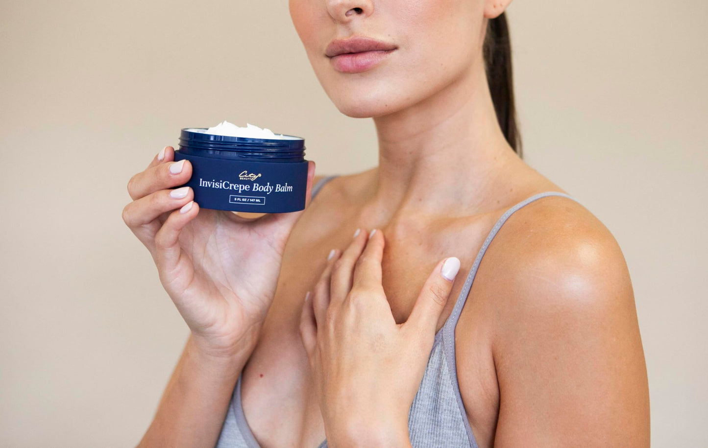 City Beauty InvisiCrepe Body Balm - Skin Firming & Tightening Lotion for a Smoother, Firmer Look | Anti-Aging Firming Body Cream