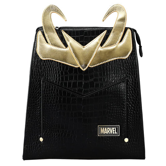 Marvel Comic Book Loki Cosplay Black Mini Backpack