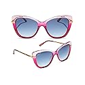 DIFF Harry Potter Hermione Granger 2.0 Square Sunglasses for Women UV400 Protection, Ombre Pink + Blue Bell Gradient