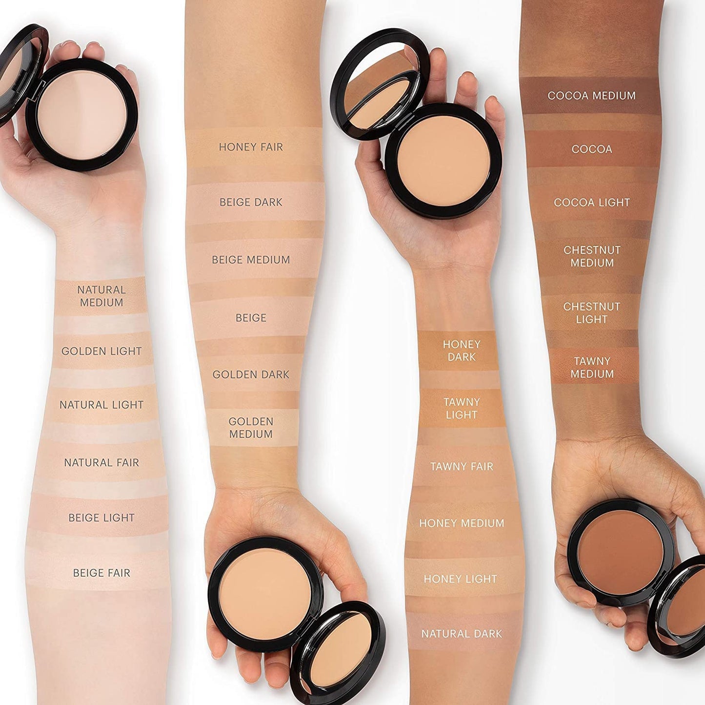 Glo Skin Beauty Pressed Base Powder Foundation, Honey Medium - Buildable Sheer to Full Coverage, Long Wear Face Powder Compact, Pressed Powder Makeup