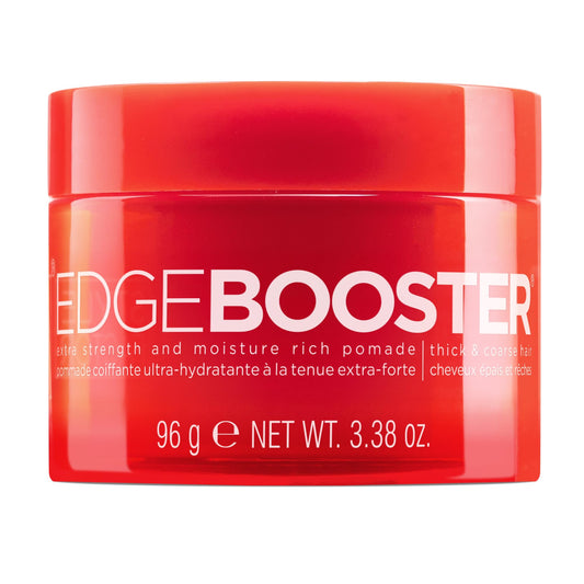 Style Factor Edge Booster Extra Strength & Moisture Rich Pomade | Strong Hold Edge Control Gel for Thick & Coarse Hair | High Shine, Non-Greasy