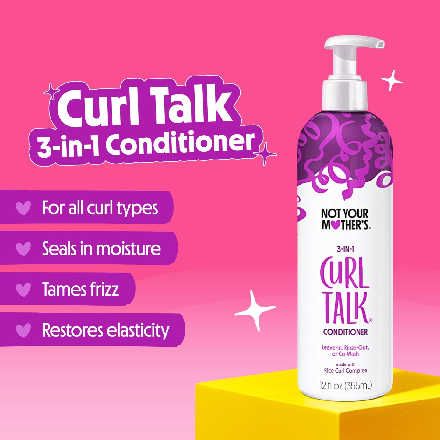 Not Your Mother's Curl Talk Shampoo and Conditioner Set for Curly Hair - (2 Pack) 12 fl oz - Shampoo and Conditioner for Women with All Curl Types