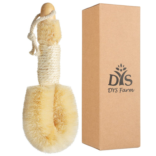 Dry Brushing Body Brush - Dry Skin Brushes Vegan Natural Sisal Bristles for Lymphatic Drainage and Cellulite, Exfoliating Body Scrubber for Bath