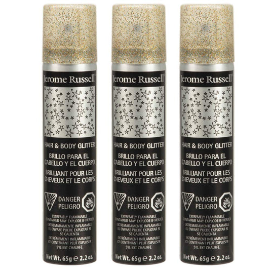 Jerome Russell Temporary Hair and Body Glitter Color Spray, Travel Spray, Lightweight, Adds Sparkly Shimmery Glow, Perfect to use On Hair, Skin, or Beauty & Personal Care Jerome Russell