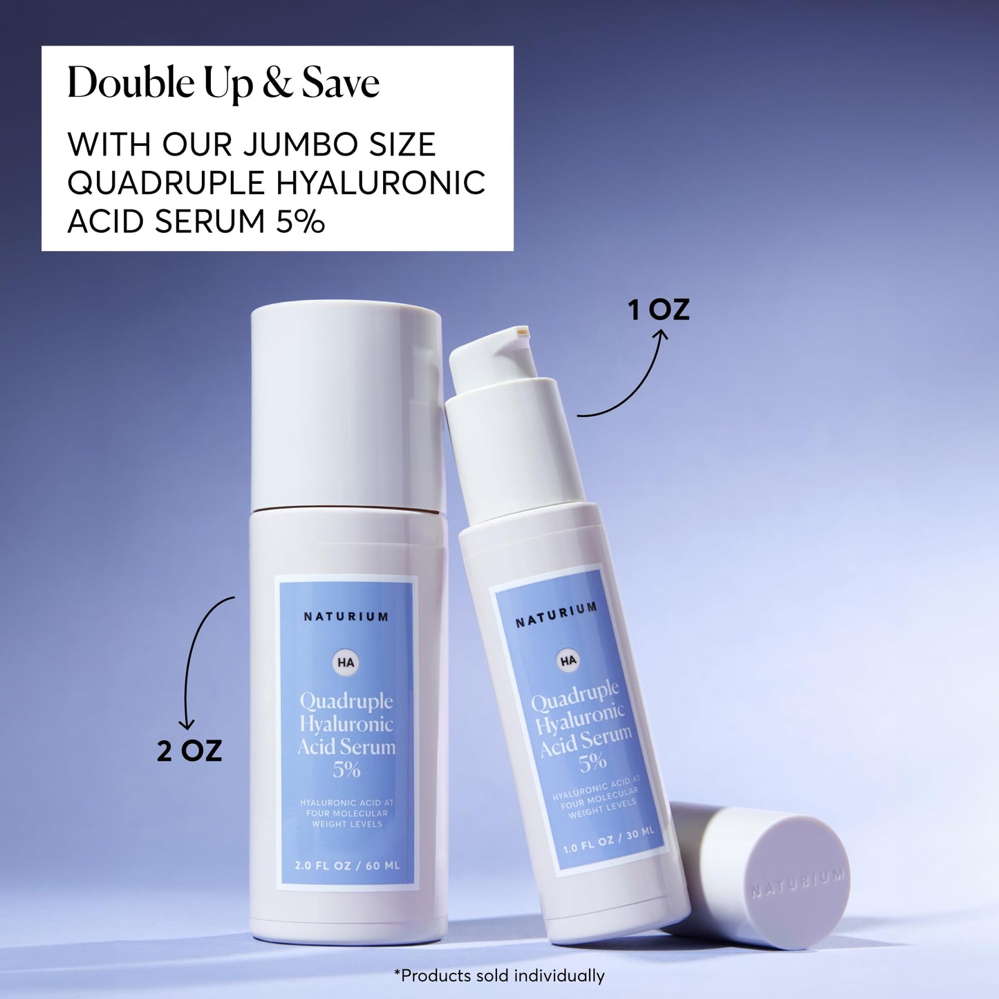 Naturium Quadruple Hyaluronic Acid Serum 5% Jumbo, Hydrating & Plumping Face Serum, Anti-Aging & Moisturizing Skin Care, Fragrance-Free, 2 oz Beauty and Personal Care Naturium