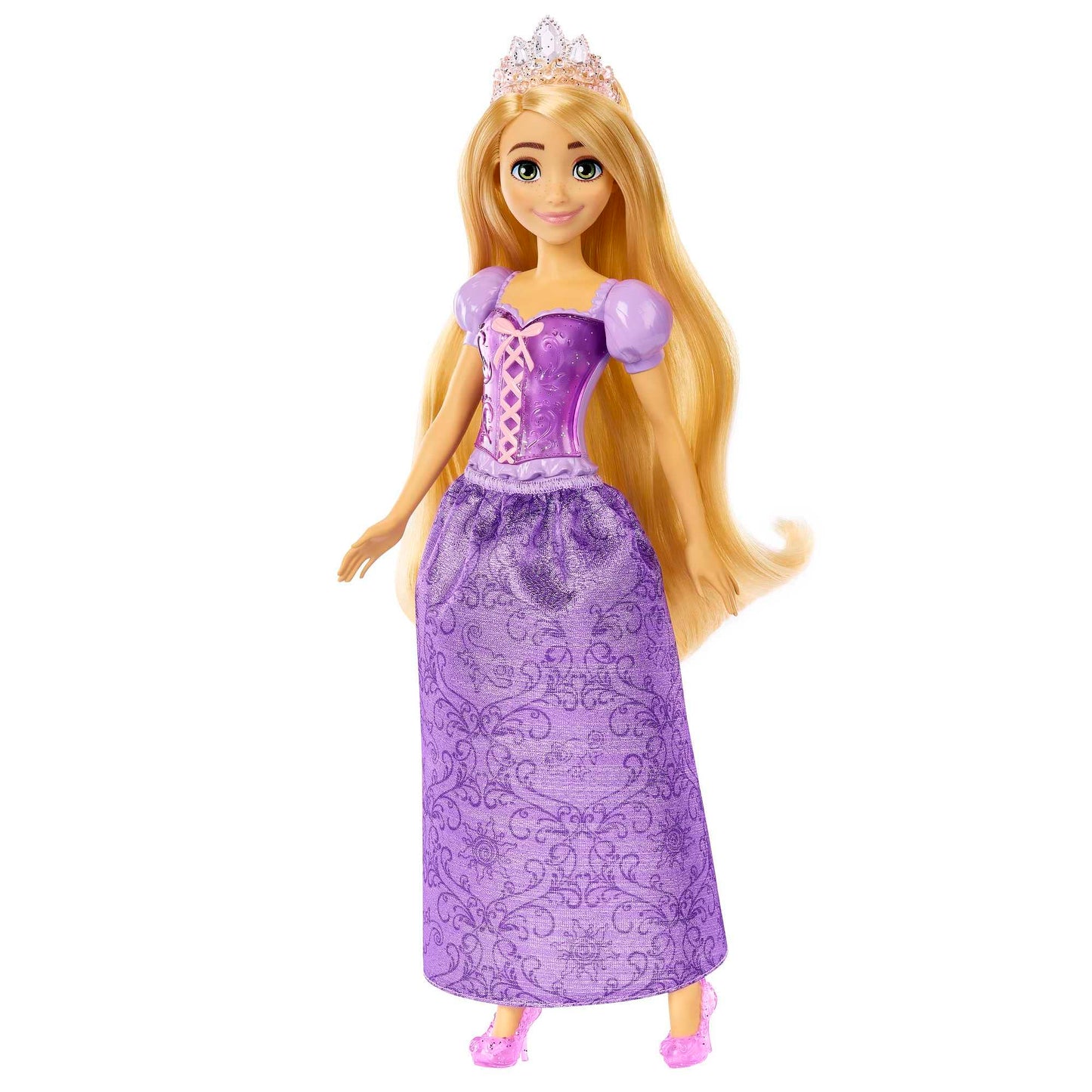 Mattel Disney Princess Toys, Rapunzel Fashion Doll, Sparkling Look with Blonde Hair, Blue Eyes & Tiara Accessory, Inspired by the Movie Tangled