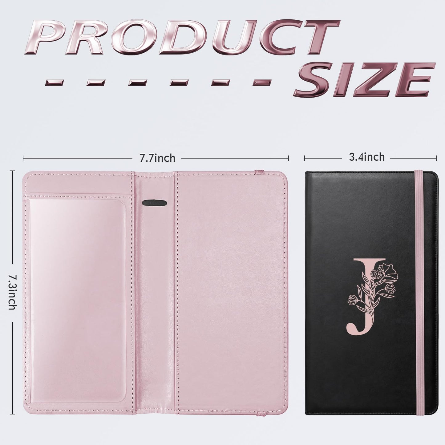 Kakurookie Letter Checkbook Cover, Rfid Blocking Duplicate Checks With Pen Holder, Cards Slots, Multi-Functional For Personal And Business (J)