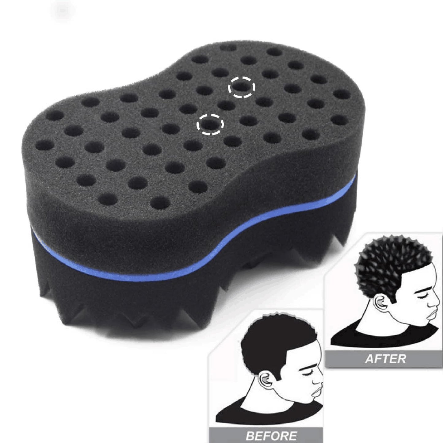 RioRand Hair Sponge Magic Barber Twist Curl Brush Sponge Dreads Locking Afro Coil Comb?Blue 4.5 Inch (Pack of 1)