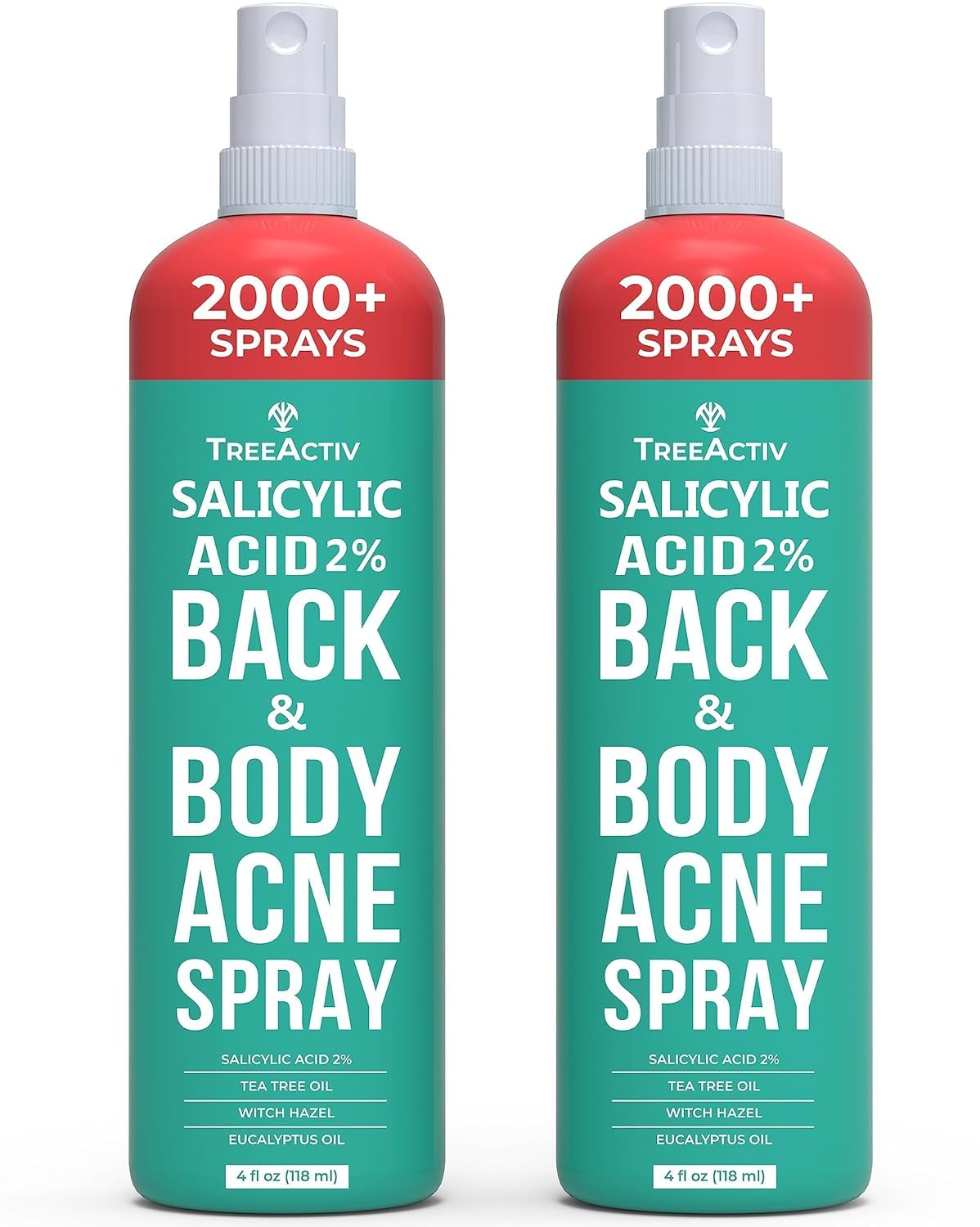 Salicylic Acid Back & Body Acne Spray, Back Acne Solution For Women And Men, Acne Body Spray with Tea Tree Oil, Fast-Drying Back Acne Spray, Fine