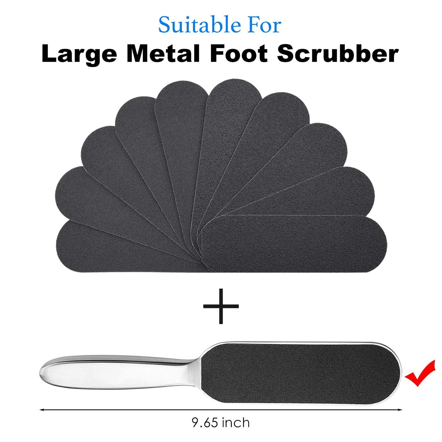 EagleKing Stainless Steel Foot File Refills, 40 Pieces Replacement Pads, Foot Rasp Pad with Removable Glue, Size 5.2" L x 1.7" W
