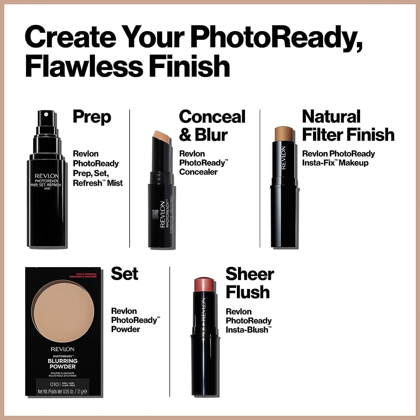 Revlon PhotoReady Powder, Light Medium [020] 0.25 oz (Pack of 3)