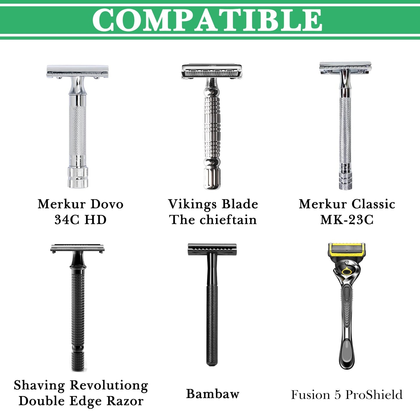 Linkidea Razor Stand, Safety Razor and Shaving Brush Holder for Shower, Compatible with Merkur 34CHD, 23C, Gillette NFL Series, Henson AL13, Vikings Beauty and Personal Care Linkidea