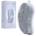 MainBasics Silicone Body Scrubber Dual-Sided Shower Loofah and Exfoliator (Frosted Sky, Exfoliate)