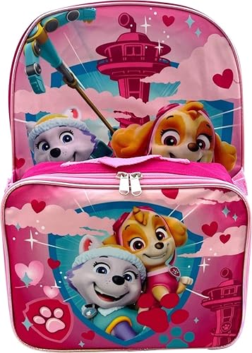 Group Ruz Nickelodeon Girl Paw Patrol 16" Backpack With Detachable Matching Lunch Box (Pink-Pink)