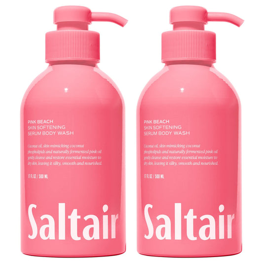 Saltair Body Wash 2-Pack - Moisturizing Body Wash with Hyaluronic Acid & Coconut Oil - Scented Shower Gel for Women and Men - Pink Beach Scent, 2x Beauty & Personal Care Saltair