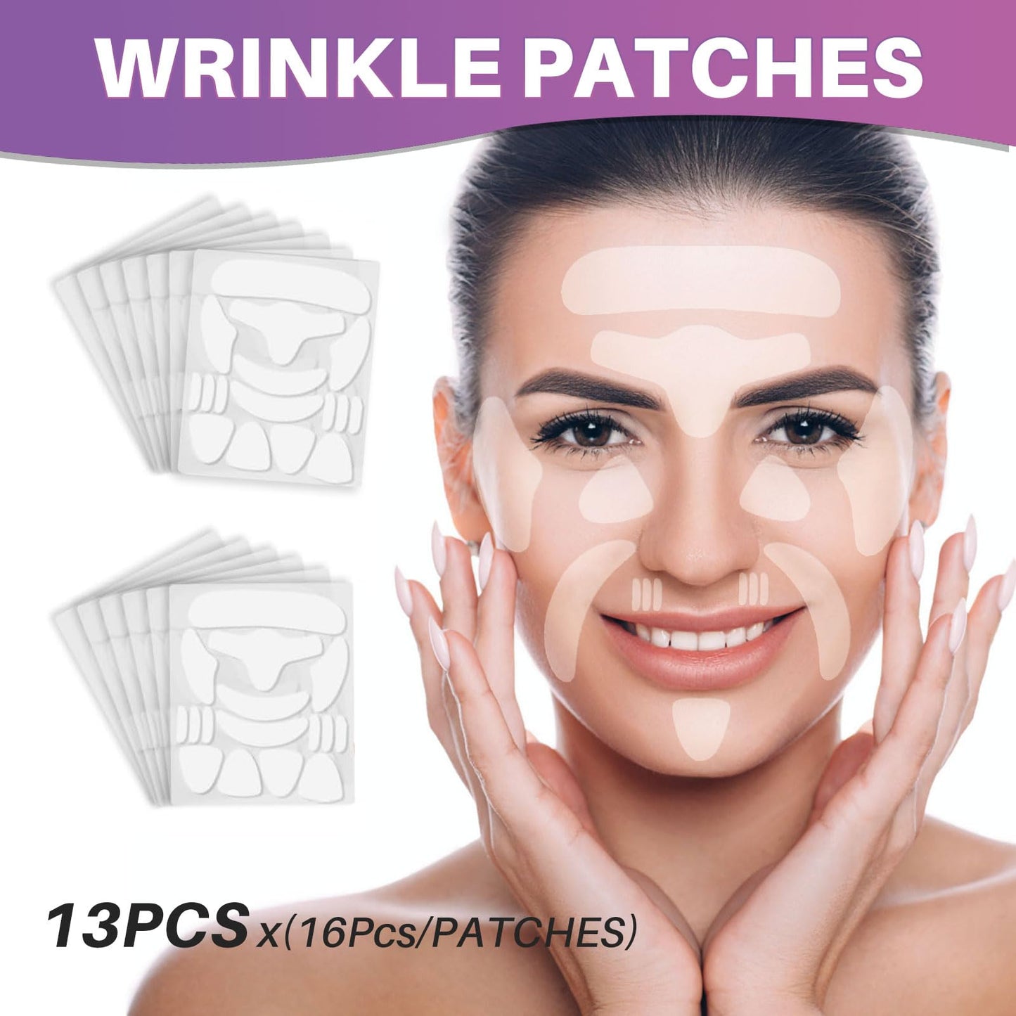 WENLIHAOBO Wrinkle Patches 208 Count,Face Patches for Forehead, Frown Lines, Smile Lines & Around Mouth, Overnight Pads for Fine Lines, Anti Wrinkle