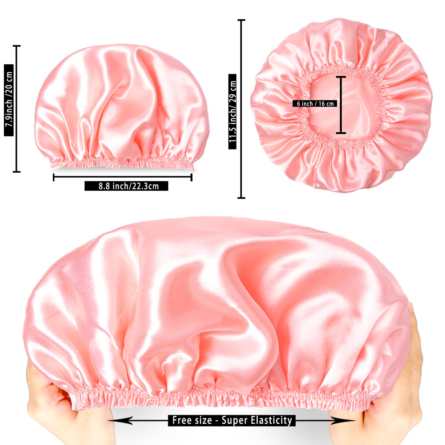 Shower Caps for Women, 4 PCS Elastic and Reusable Bath Caps, Double Layers Shower Cap Reusable Waterproof, Bathing Shower Caps, Environmental Bath Beauty and Personal Care CHFONG