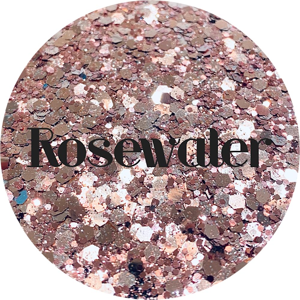 Rose Gold Polyester Glitter | Craft Glitter | Glitter for Arts & Crafts | Tumblers | Cosmetics | Nails | Epoxy Resin Art | Slime | DIY | Body Glitter